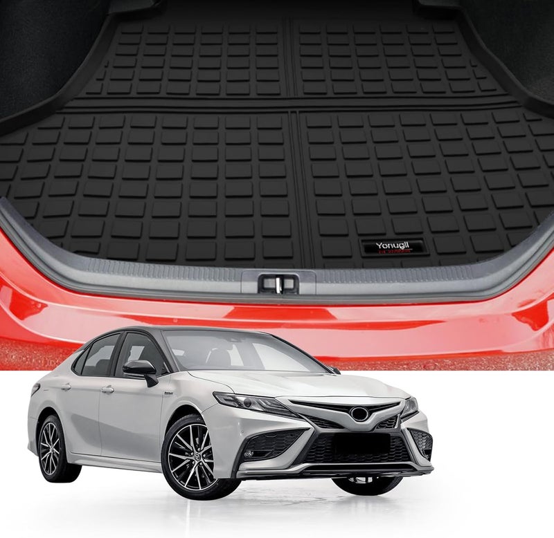 Yonugli Custom Car Cargo Mats Trunk Liner All Weather TPE Protection Mat Accessories (for 2018-2023 Toyota Camry & 2019-2022 Avalon) - Image 2